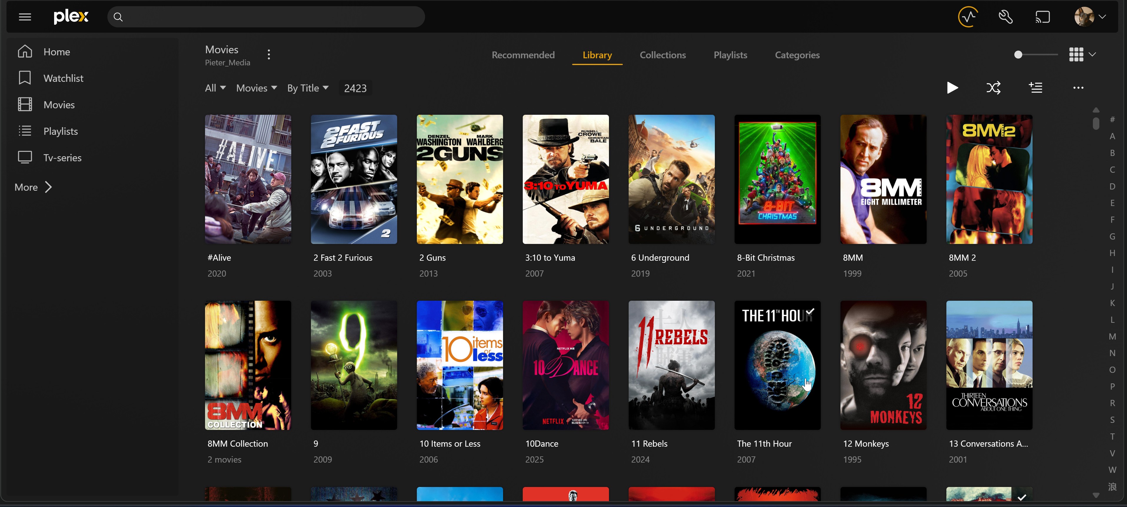 Plex library before Kometizarr